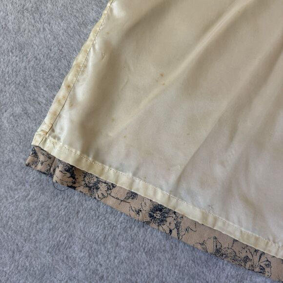 Talbots Petite Pencil Skirt Women 14 Beige Floral Midi Linen Office Tea Party - Picture 8 of 11